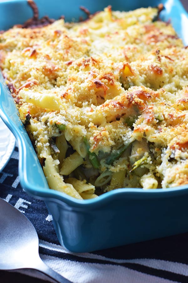 Baked Cheesy Chicken Asparagus Pasta