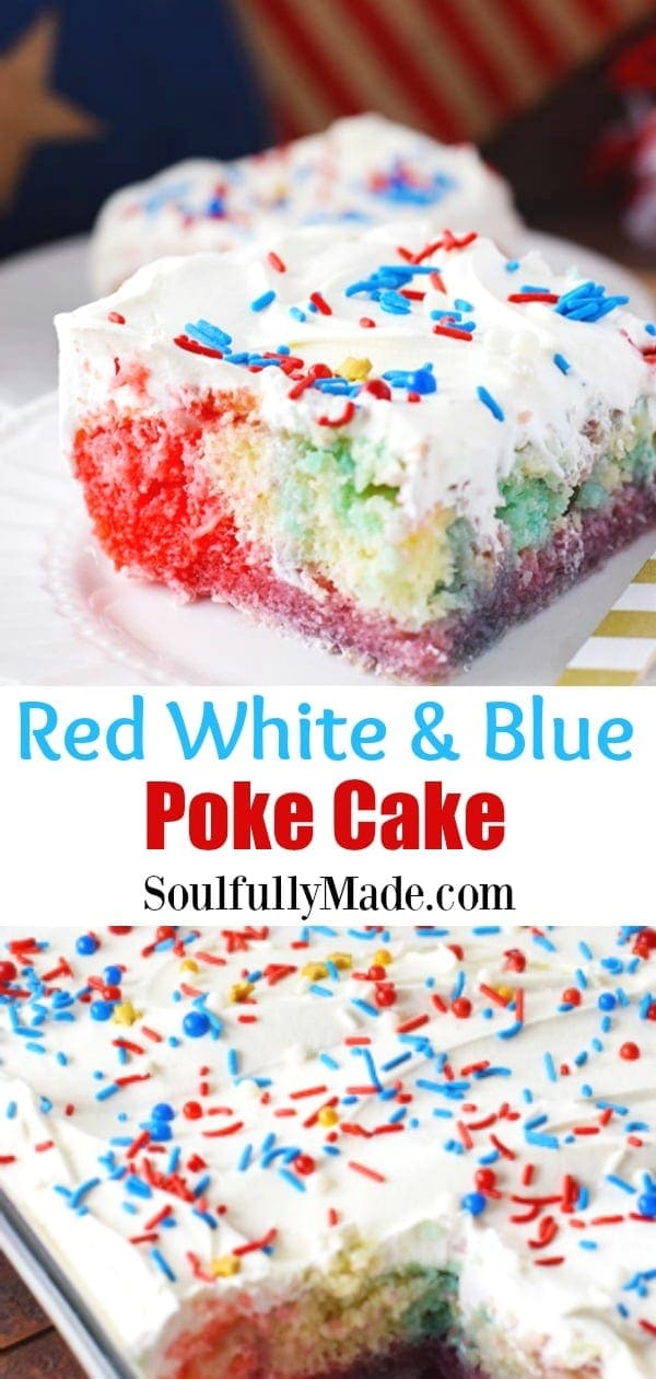 Red White & Blue Poke Cake Pin Collage
