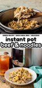 Creamy French Onion Noodles with Ground Beef Instant Pot recipe pinterest image
