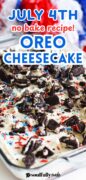 Fireworks Oreo Cheesecake Pinterest image.