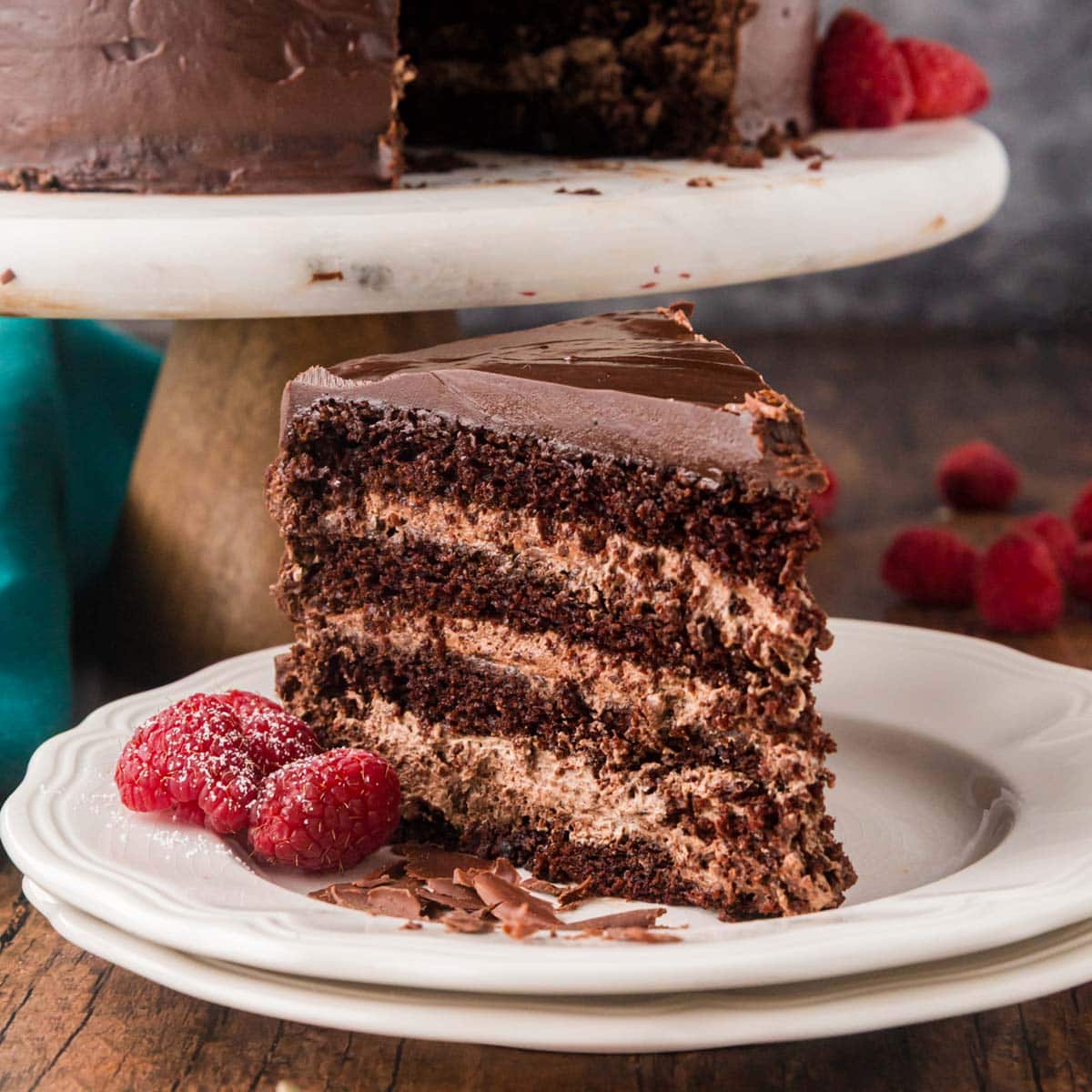Triple Layer Chocolate Mousse Cake