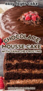 Triple Layer Chocolate Mousse Cake Recipe Pinterest image