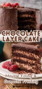 Triple Layer Chocolate Mousse Cake Recipe Pinterest image