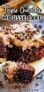 Triple Chocolate Mousse Cake Pinterest image