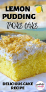 Lemon Pudding Poke Cake Pinterest Image.