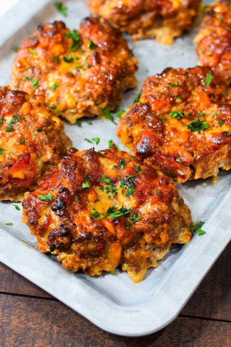 Mini BBQ Bacon Cheddar Meatloaf Recipe