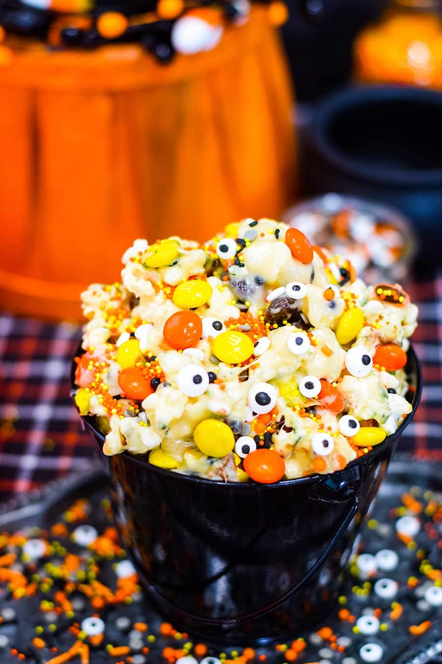 A close-up of monster munch popcorn.