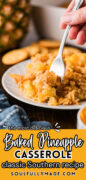 Pineapple Casserole recipe Pinterest image