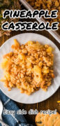 Pineapple Casserole recipe Pinterest image
