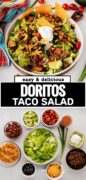Doritos Taco Salad with Homemade Catalina Salad Dressing recipe Pinterest image