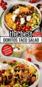 Doritos Taco Salad with Homemade Catalina Salad Dressing recipe Pinterest image