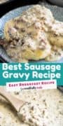 Pinterest Image of sausage gravy.