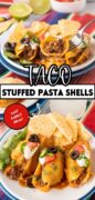 Mexican Taco Stuffed Pasta Shells recipe pinterest image