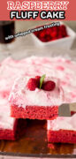Raspberry Fluff Sheet Cake Pinterest image