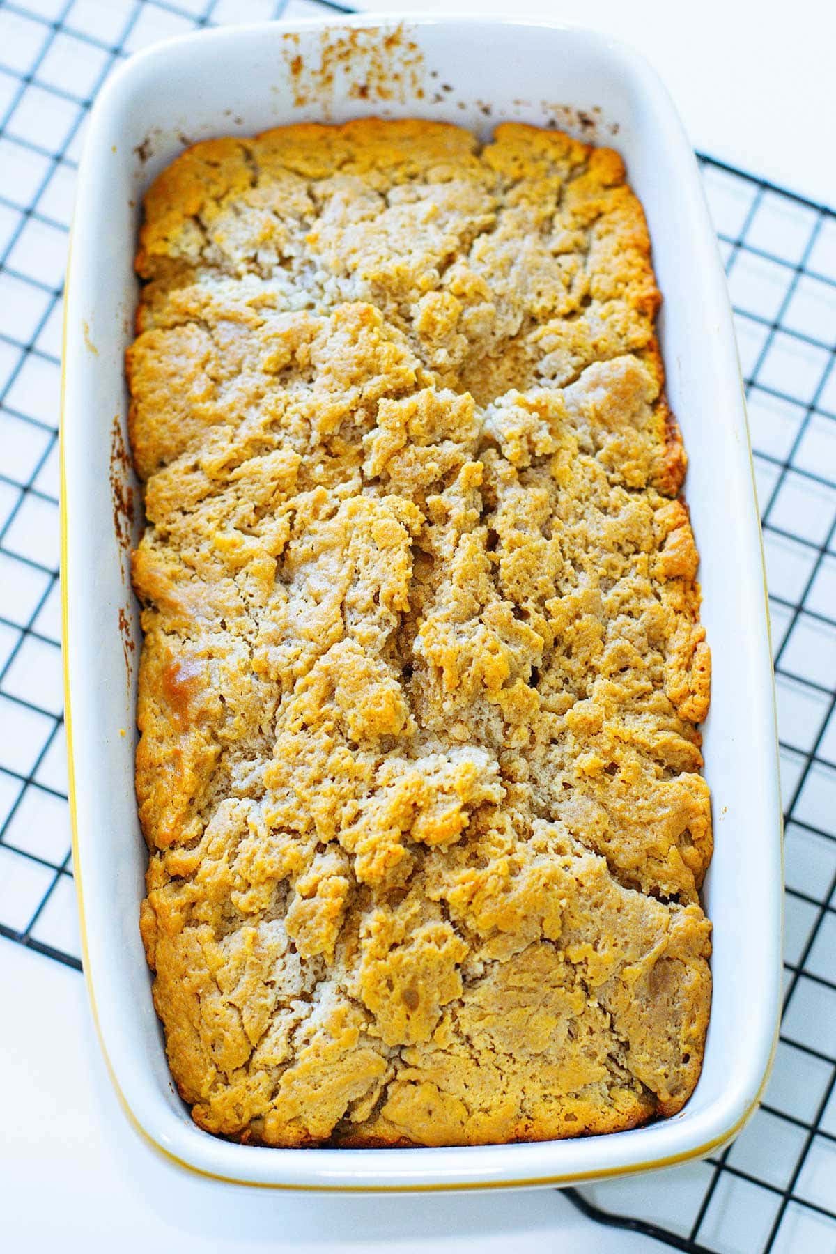 Beer bread in a 9X5 loaf pan.