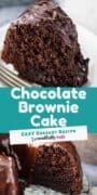 Pinterest Collage Image for Chocolate Brownie Cake Recipe