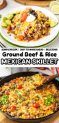 Mexican Beef and Rice Skillet recipe Pinterest image