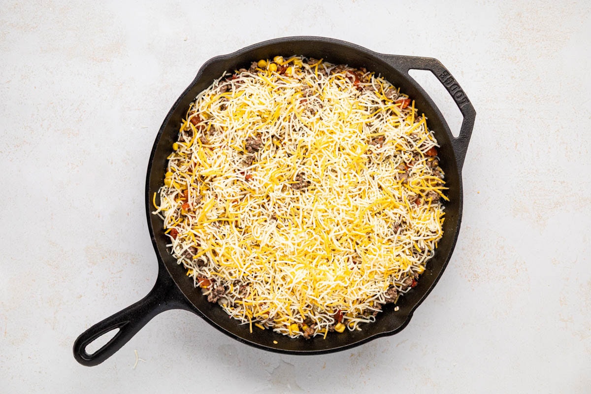 Shredded cheese add to the top.