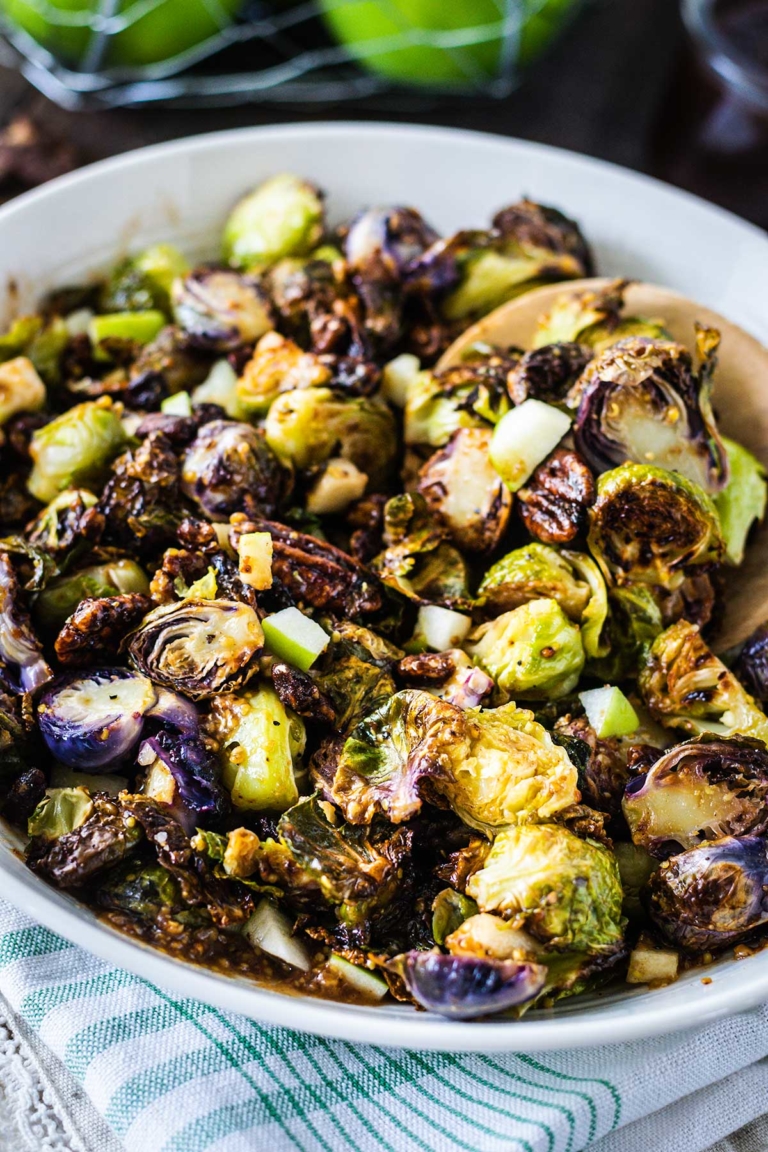 Apple Butter Dijon Roasted Brussels Sprouts - Soulfully Made