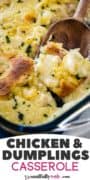 Easy Chicken and Dumplings Bake Pinterest Image