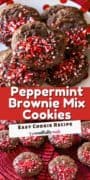 Peppermint Brownie Mix Cookie pinterest image.