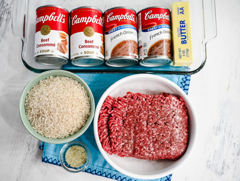 French Onion Ground Beef and Rice Casserole Soulfully Made