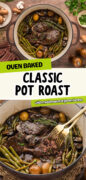 Oven-Baked Pot Roast with Mushrooms and Green Beans pinteresst image
