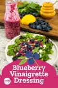 Pinterest image of blueberry vinaigrette dressing.