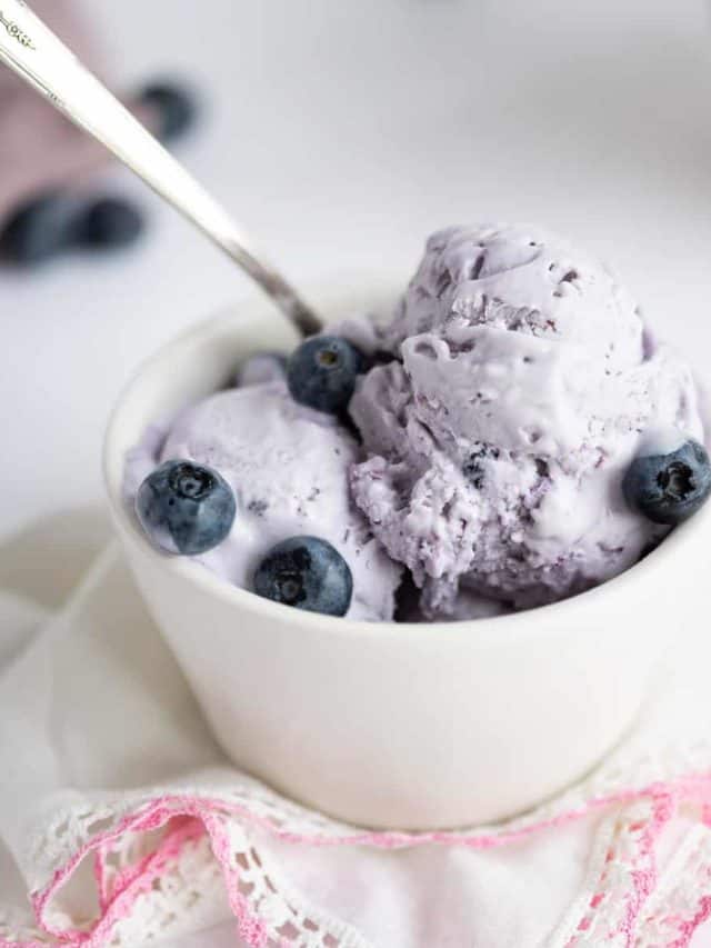 No-Churn Blueberry Ice Cream Story