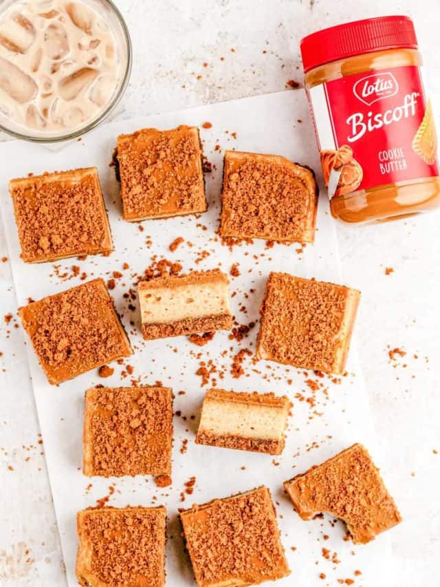 Biscoff Cookie Butter Cheesecake Bars Story