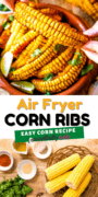 collage of Air Fryer Corn Ribs Recipe Pin 1 Brand