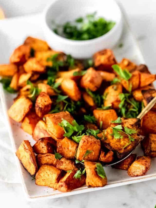 Crispy Air Fryer Sweet Potato Cubes