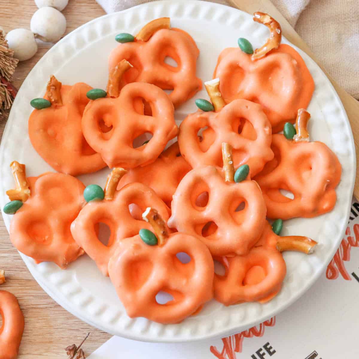 Chocolate Covered Pretzel Pumpkins - Soulfully Made