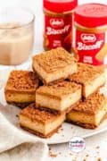 Biscoff Cheesecake Bars Pinterest image.