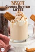 Biscoff Cookie Butter Latte Pinterest image.