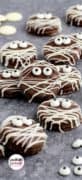 Pinterest collage image of Oreo mummy cookies.