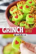 Grinch Pretzel Bites Image collage Pin 1