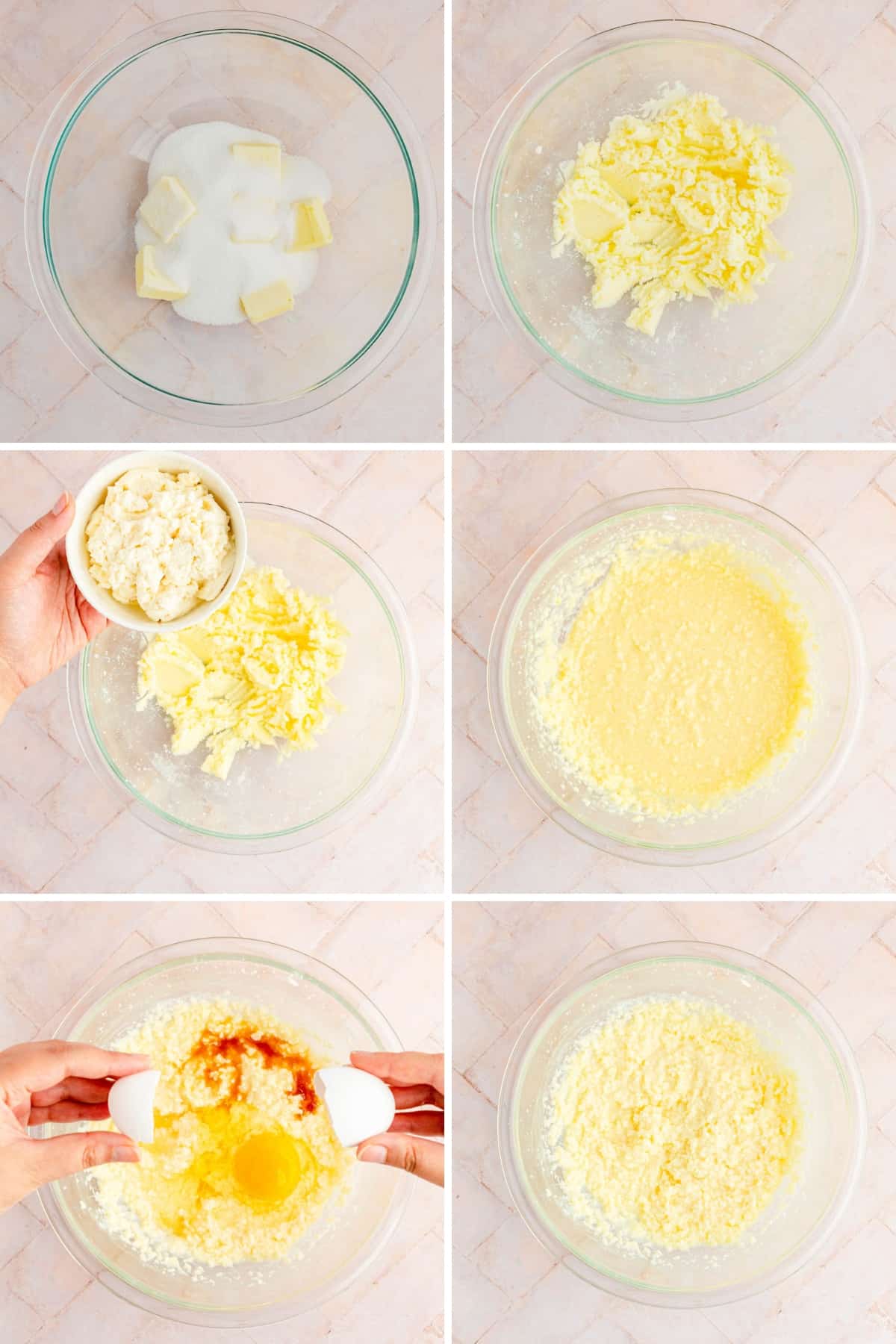Collage image showing how to mix wet ingredients.