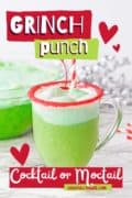 Grinch Punch Cocktail Pin 2 image of a glass and a punch bowl