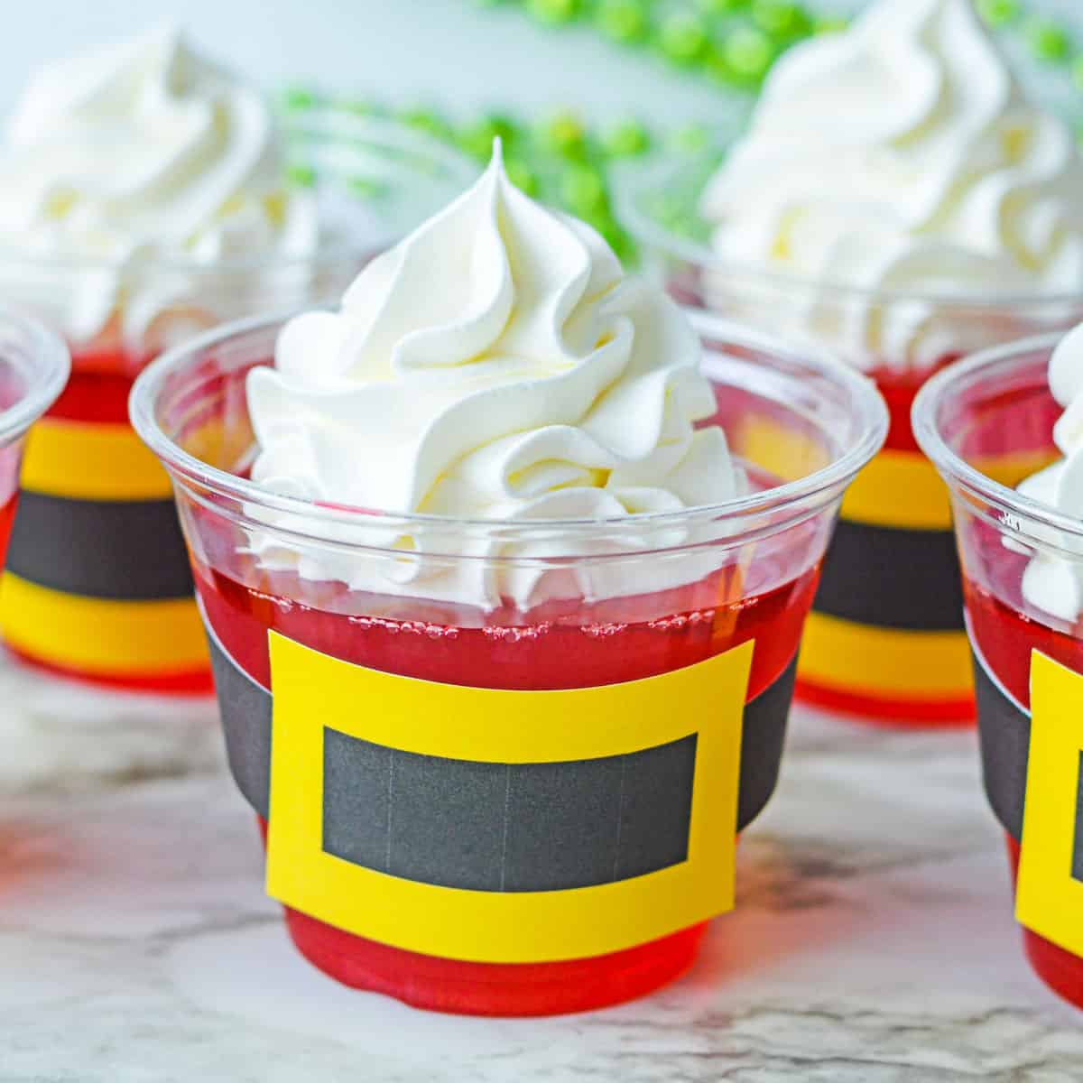 Santa Jello Cups (Printable Santa Belt)