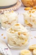 The dessert cups filled with banana pudding.