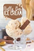 A glass ice cream dish filled with Nutty Buddy Ice Cream and a Nutty Buddy Bar in the dish too.