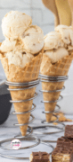 2 Nutty Buddy Ice Cream Recipe cones featured here in metal cone stands.