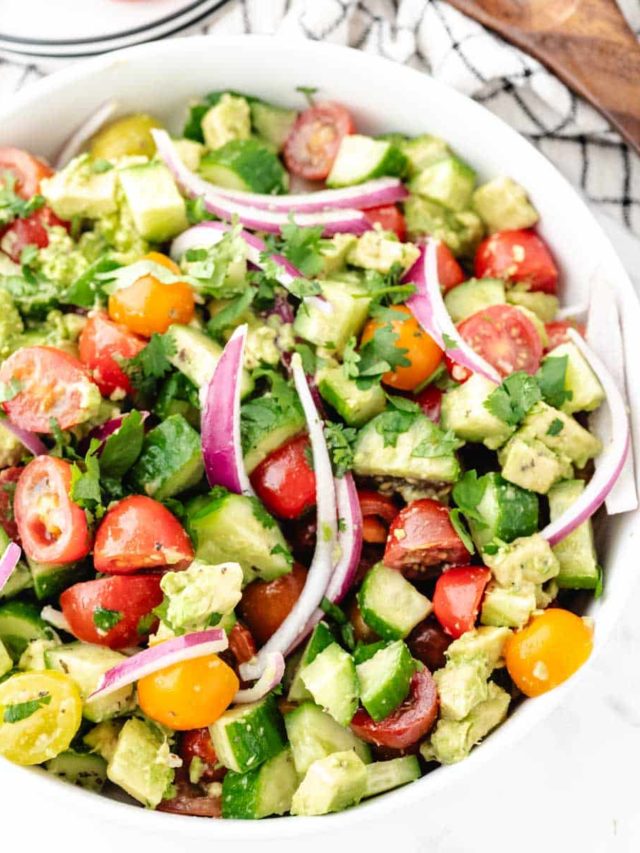 Cucumber Tomato Avocado Salad Story