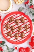 Image only Pin for Chocolate Covered Cherry Mice Recipe.