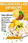 Million Dollar Dip Recipe with Click for Full Recipe image on the front, and inclusing the recipe.