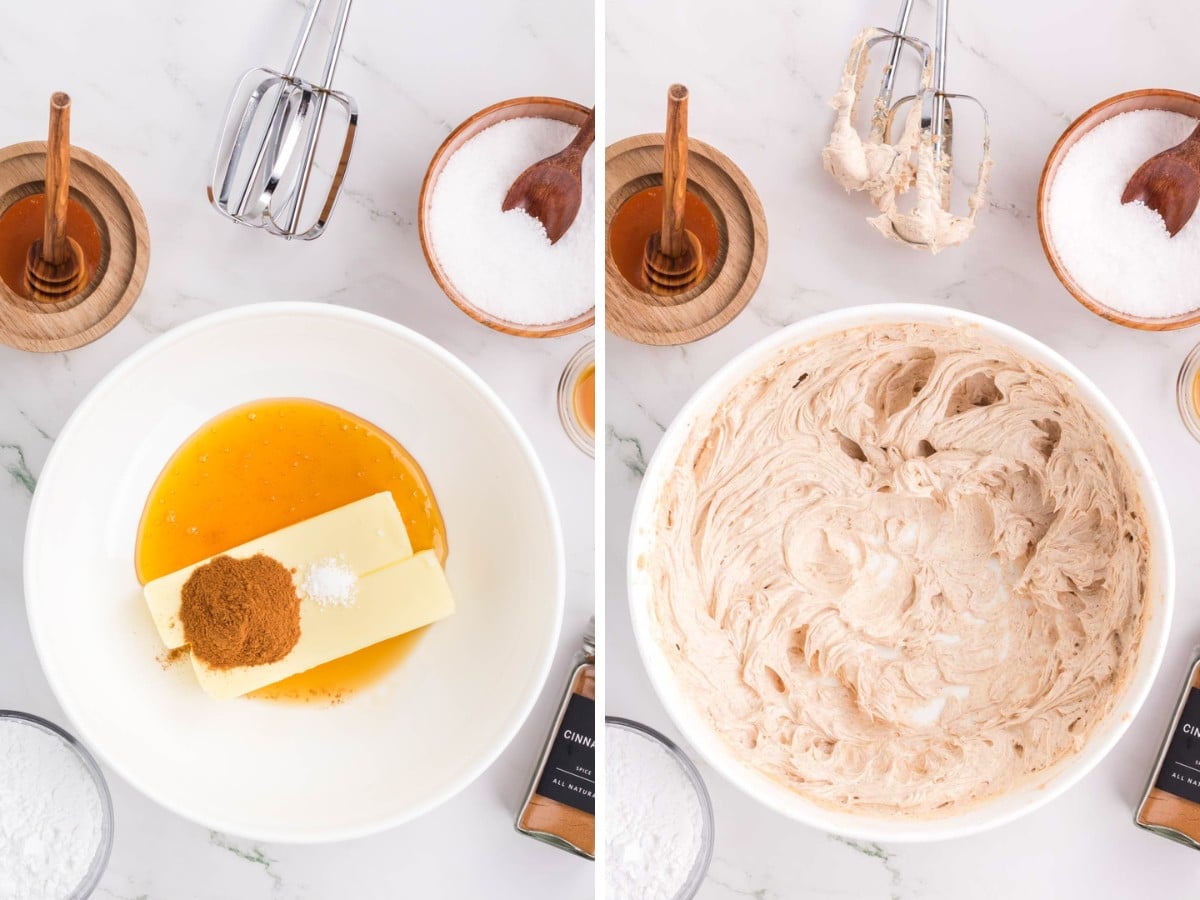 Honey, butter, cinnamon, and salt to a bowl and beaten until fluffy with a hand mixer.