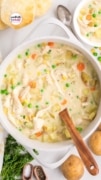 Image with logo only for the Chicken Pot Pie Soup Recipe.