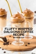 Fluffy whipped dalgona coffee recipe for Pin3.