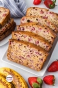 Strawberry Banana Bread Recipe pin 4 image only.